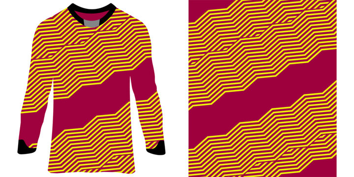 Background mockup for sports jerseys, racing jerseys, running jerseys, dark red and yellow line art side stripes. soccer jersey, football jersey. futsal jersey