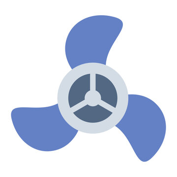 propeller flat icon. three blade ship propeller. marine propulsion and vessel movement. nautical and engineering