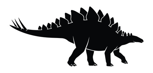 Stegosaurus Shape Icon Silhouette Vector black design on a white background © 4k Vectors