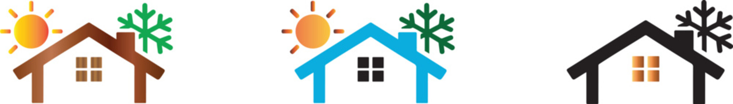 Heat and freeze icon, hot cold temperature climate control symbol vector.
