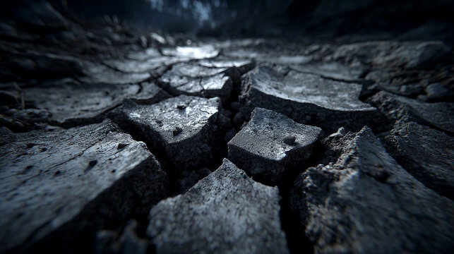 Dry cracked earth texture background macro shot wasteland background dehydrated abstract