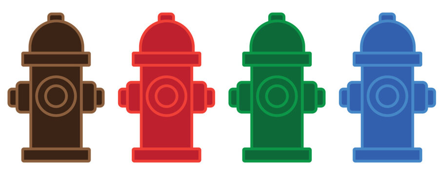 Fire hydrant icons vector, colorful fire hydrant icons vector in trendy flat style illustration isolated on white background.