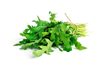 Fototapeta premium Arugula isolated on white background. A bunch of arugula