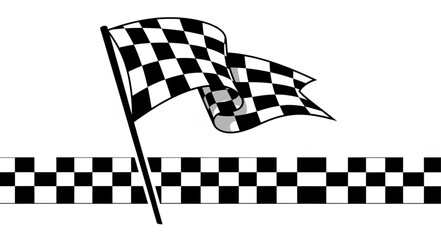 Checkered Flag Waving at Finish Line. © Ovi