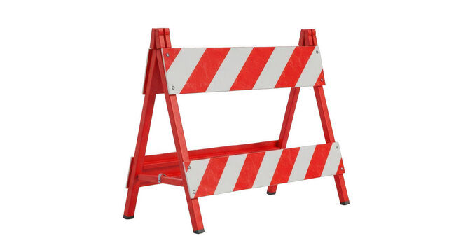 Red and white striped barricade