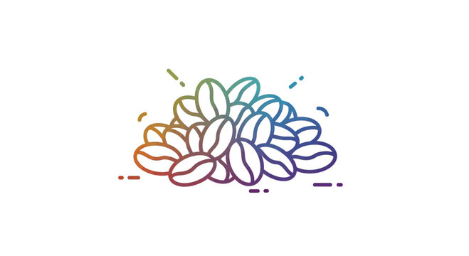 Colorful Coffee Beans Pile Icon - Fresh Roasted Aroma