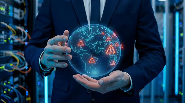 Global geopolitics impact energy industry with oil gas resource wars causing crisis shaping global markets security challenges hologram digital representation worldwide