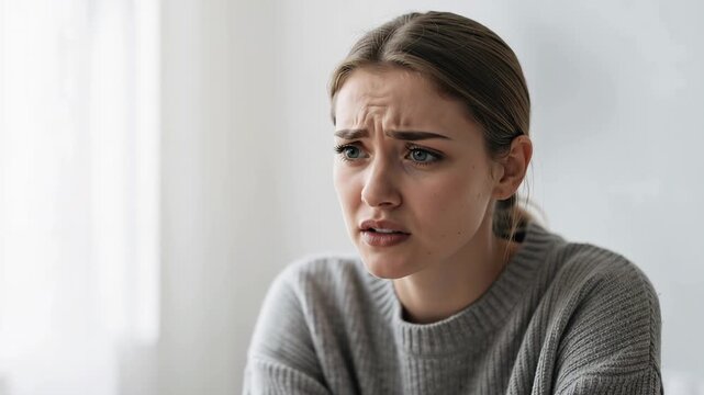 Emotional journey of a young woman facing inner turmoil and unresolved feelings in a dramatic video