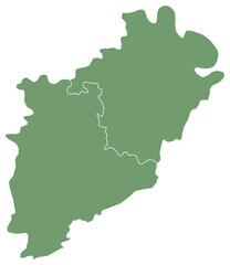 Fototapeta premium Vector Map of Meherpur District With Thana Bangladesh