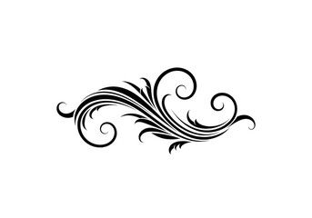 Fototapeta premium Elegant black decorative scroll swirl design