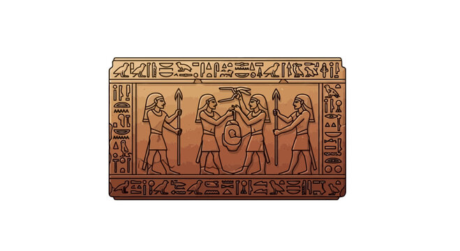 Ancient Egyptian hieroglyphs and figures on a tomb wall, historical art and culture