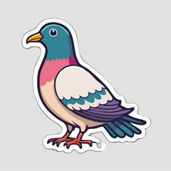 Fototapeta premium Cartoon Pigeon Sticker