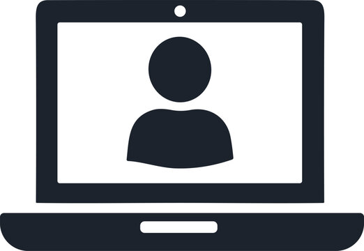 Laptop  or  computer flat icon for apps and websites