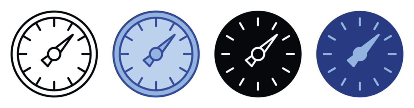 Versatile speed indicator icon set for dashboard interface designs and measurement applications