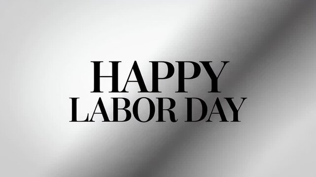 Happy labor day text design on gray background celebrating holiday