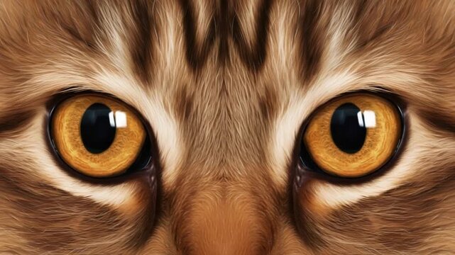 Close-up of a cat's eyes and fur