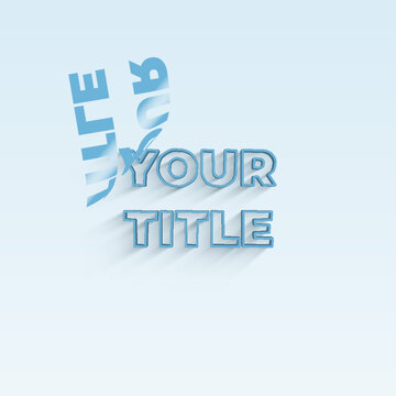 3D Outline Page Turn Typography Animation Title Square