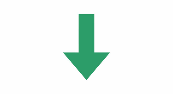 Green Arrow Pointing Down Symbol.
