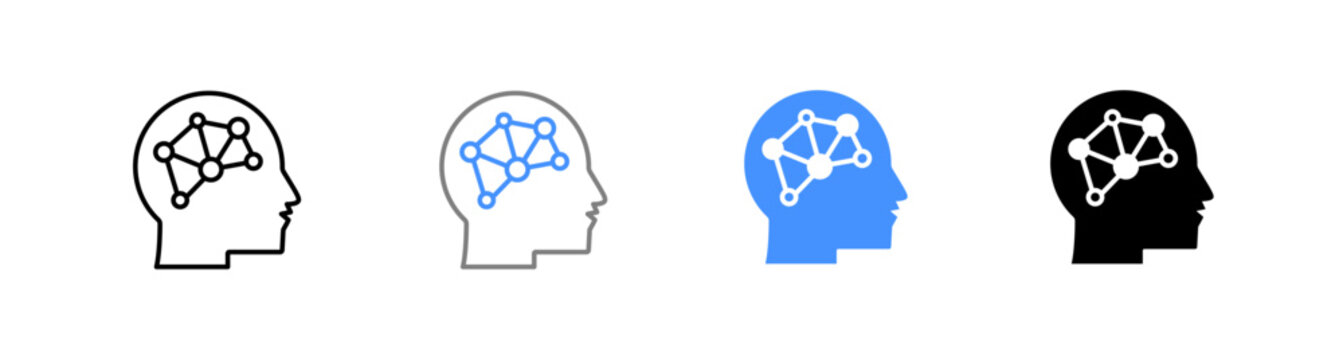 Digital Brain Connection and Creative Mind Icon Vector Illustration Editable