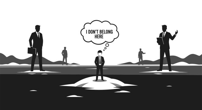 Imposter Syndrome Concept - Feeling of Not Belonging at Work