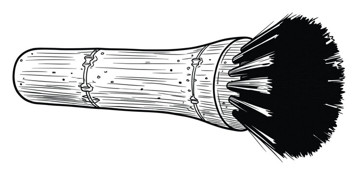 Traditional shaving brush with natural bristles and textured wooden handle for grooming and personal care products