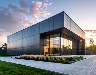 Obraz premium Modern office building exterior with sleek design