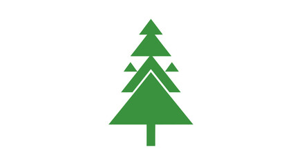 Obraz premium Green Christmas Tree Icon Symbol.