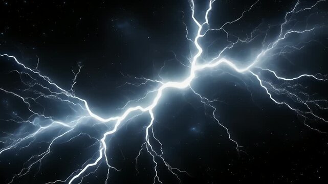 黒闇を切り裂く青白い雷光が放つ洗練された電撃表現