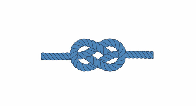 Blue rope with a bowline knot.