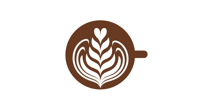 Brown coffee cup design logo.