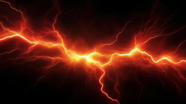 黒闇を裂く紅蓮の雷が奔る情熱エネルギー表現