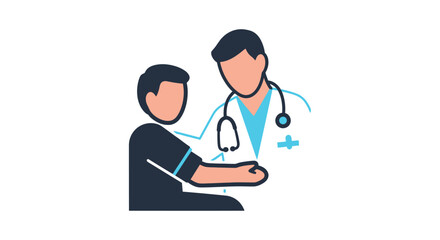 Fototapeta premium Doctor checking patient blood pressure.