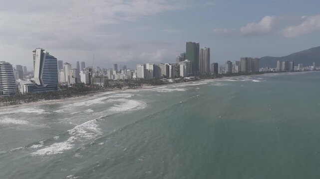 Vietnam Da Nang Beach 4K Drone Footage Log Gamma No Grading