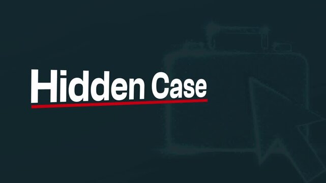 Hidden Case: The phrase Hidden Case is highlighted with a striking color, over an abstract illustration, suggesting secrets, mystery and intrigue.