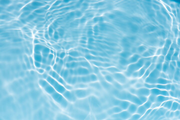 Blue water with ripples on the surface. Defocus blurred transparent blue colored clear calm water surface texture with splashes and bubbles. Water waves with shining pattern texture background. © Water 💧 Shining 📸