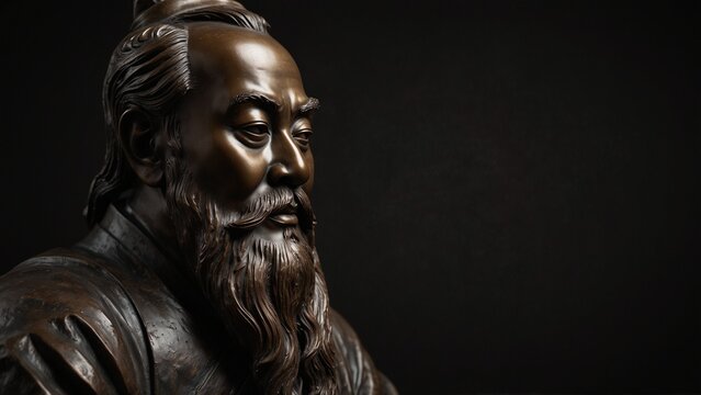 Creative composition of statue of man with beard - Generative AI
