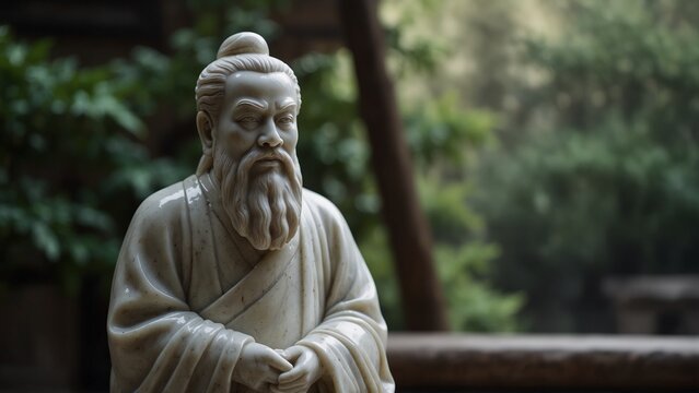 Generative AI illustration: statue of man with beard with detailed texture