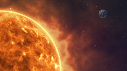 A view of the Sun and Earth from space © jitendra jadhav
