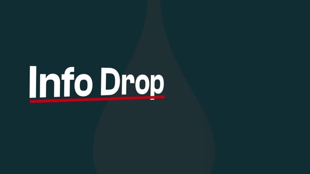 Info Drop: Dynamic visuals of falling info concept with stylish design conveys knowledge, data, and information delivery.