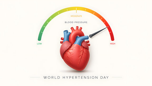 World Hypertension day concept and typography  awareness on background.