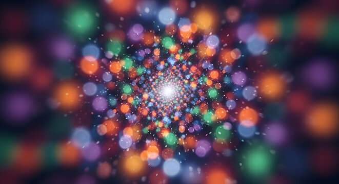 Vibrant colorful bokeh light effect background.