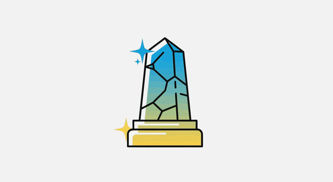 Shimmering Crystal Trophy on Pedestal, Award, Achievement, Success, Victory, Gemstone