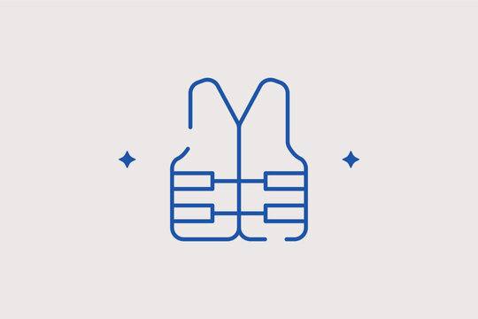 Safety reflective vest line icon for high-visibility workwear and site safety. Important vector illustration for occupational health and safety (OHS) manuals and roadwork gear.