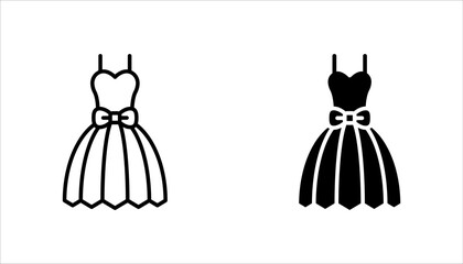 Fototapeta premium Wedding dress icon set. Female fashion concept. vector illustration on white background