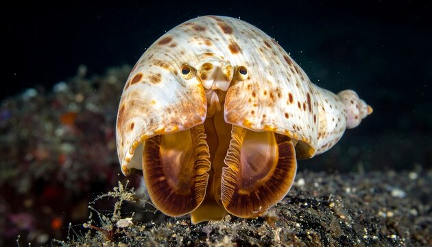 A large sea snail on the ocean floor