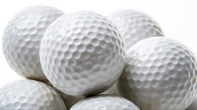 White golf balls closeup symbolizing luxury, elegance, and premium quality