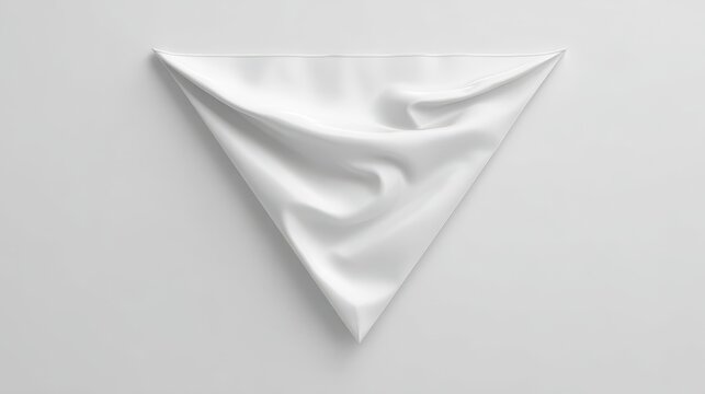 Top-down blank pennant flag for college branding, triangular banner mockup