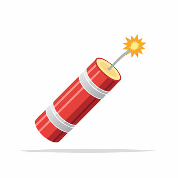 Dynamite stick with lit fuse
