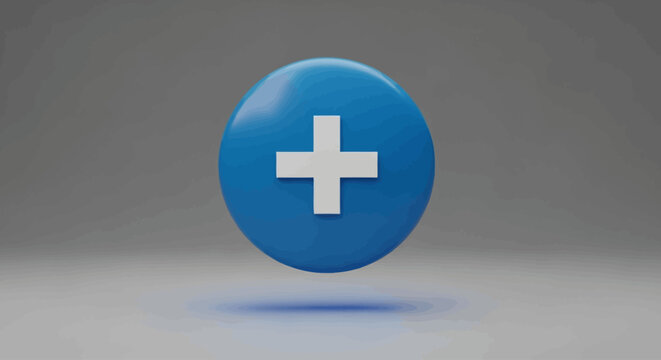 Blue Circle with White Medical Cross.