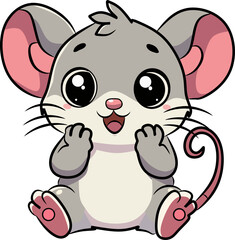 Obraz premium Cute Baby Mouse Cartoon